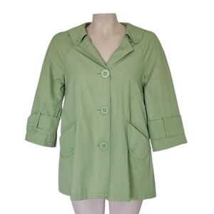 Tulle Anthropologie Spring Green A-Line Short Trench Coat Girly Indie Twee Small